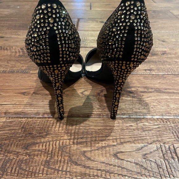 Stunning! Lauren Lorraine GOLD Crystal Embellished d'Orsay Pump 7 - Picture 7 of 9